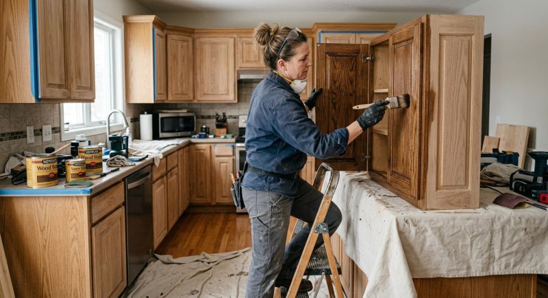 Wood Cabinet Staining in Terre Haute, IN