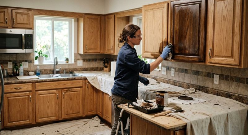Wood Cabinet Staining in Terre Haute, IN